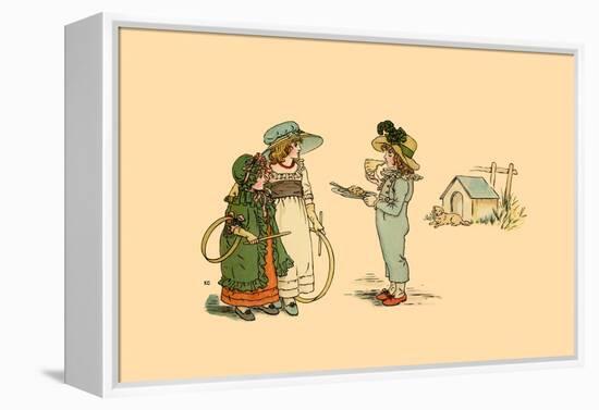 A Piece of Pie of a Game of Hoop?-Kate Greenaway-Framed Stretched Canvas