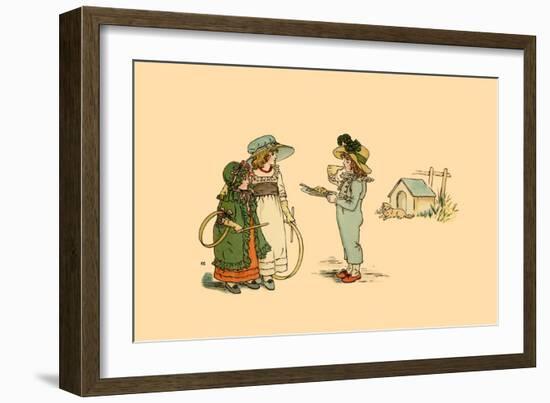 A Piece of Pie of a Game of Hoop?-Kate Greenaway-Framed Art Print