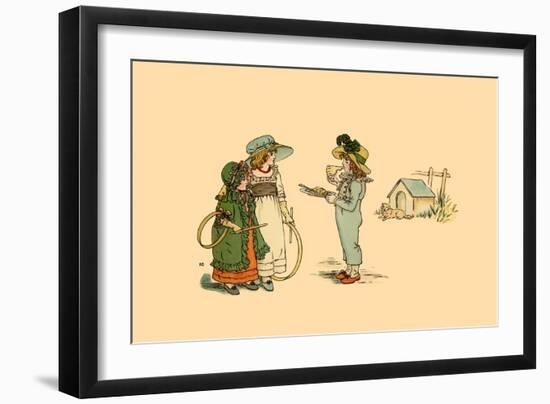 A Piece of Pie of a Game of Hoop?-Kate Greenaway-Framed Art Print