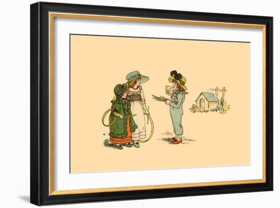 A Piece of Pie of a Game of Hoop?-Kate Greenaway-Framed Art Print