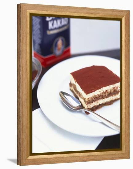 A Piece of Tiramisu on a Plate-Peter Medilek-Framed Premier Image Canvas