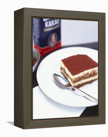 A Piece of Tiramisu on a Plate-Peter Medilek-Framed Premier Image Canvas