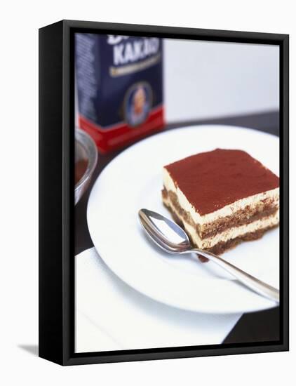 A Piece of Tiramisu on a Plate-Peter Medilek-Framed Premier Image Canvas