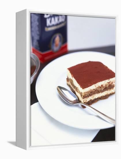 A Piece of Tiramisu on a Plate-Peter Medilek-Framed Premier Image Canvas