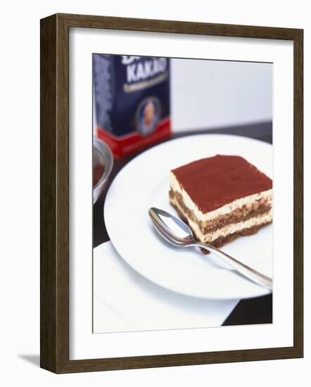 A Piece of Tiramisu on a Plate-Peter Medilek-Framed Photographic Print