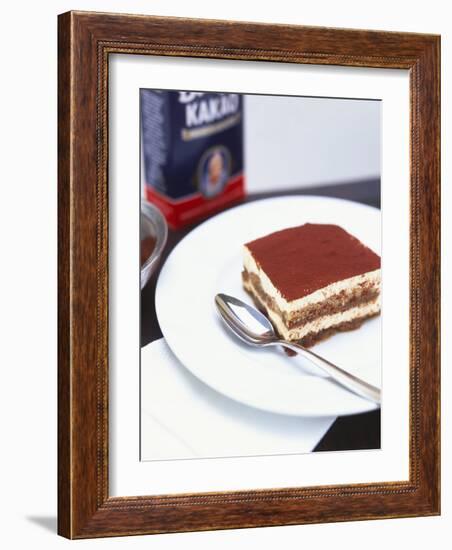 A Piece of Tiramisu on a Plate-Peter Medilek-Framed Photographic Print