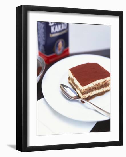 A Piece of Tiramisu on a Plate-Peter Medilek-Framed Photographic Print