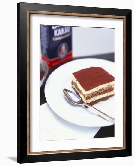 A Piece of Tiramisu on a Plate-Peter Medilek-Framed Photographic Print