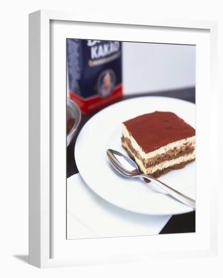 A Piece of Tiramisu on a Plate-Peter Medilek-Framed Photographic Print