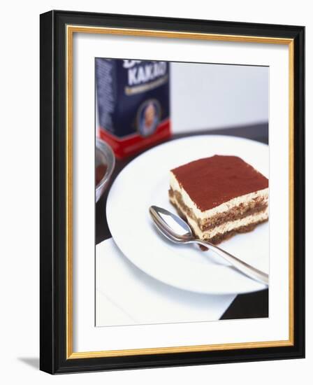 A Piece of Tiramisu on a Plate-Peter Medilek-Framed Photographic Print