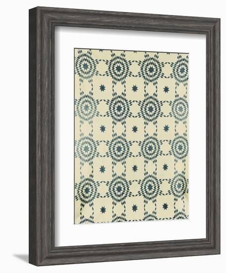 A Pieced and Appliqued Cotton Quilted Coverlet, American, Mid 19th Century-null-Framed Giclee Print