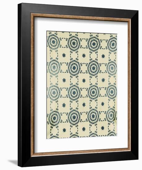 A Pieced and Appliqued Cotton Quilted Coverlet, American, Mid 19th Century-null-Framed Giclee Print