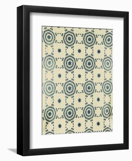 A Pieced and Appliqued Cotton Quilted Coverlet, American, Mid 19th Century-null-Framed Giclee Print