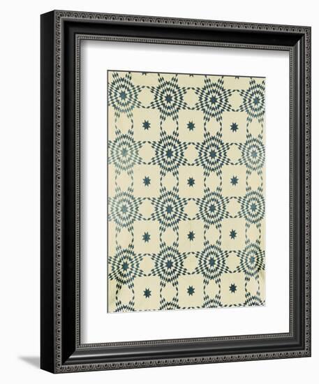 A Pieced and Appliqued Cotton Quilted Coverlet, American, Mid 19th Century-null-Framed Giclee Print