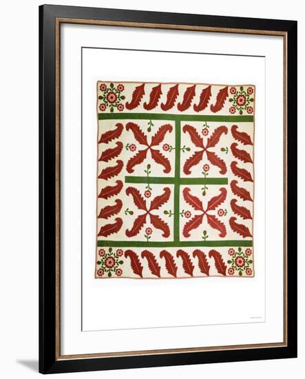 A Pieced and Appliqued Cotton Quilted Coverlet, Probably New Jersey, circa 1851-null-Framed Giclee Print