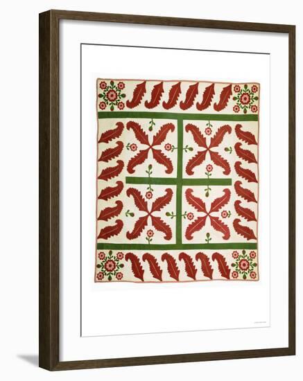 A Pieced and Appliqued Cotton Quilted Coverlet, Probably New Jersey, circa 1851-null-Framed Giclee Print