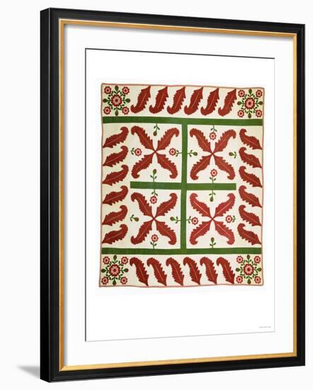 A Pieced and Appliqued Cotton Quilted Coverlet, Probably New Jersey, circa 1851-null-Framed Giclee Print