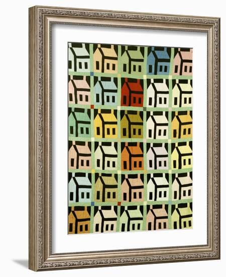 A Pieced and Quilted Cotton Coverlet, Western Pennsylvania, Early 20th Century-null-Framed Giclee Print