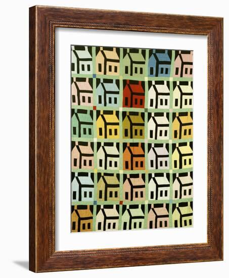 A Pieced and Quilted Cotton Coverlet, Western Pennsylvania, Early 20th Century-null-Framed Giclee Print