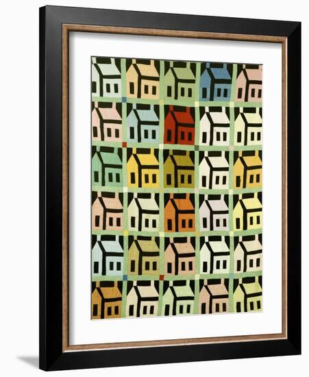 A Pieced and Quilted Cotton Coverlet, Western Pennsylvania, Early 20th Century-null-Framed Giclee Print