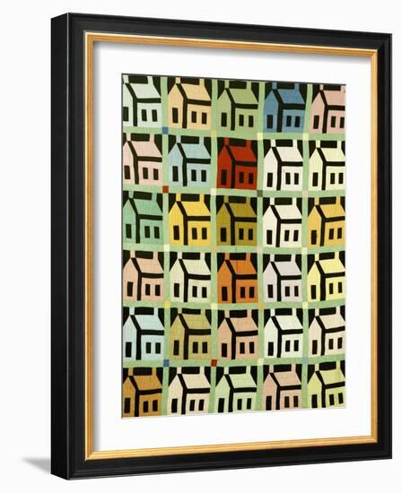 A Pieced and Quilted Cotton Coverlet, Western Pennsylvania, Early 20th Century-null-Framed Giclee Print