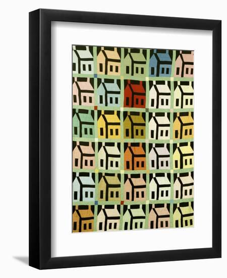 A Pieced and Quilted Cotton Coverlet, Western Pennsylvania, Early 20th Century-null-Framed Giclee Print