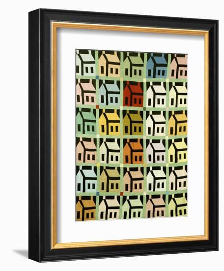 A Pieced and Quilted Cotton Coverlet, Western Pennsylvania, Early 20th Century-null-Framed Giclee Print