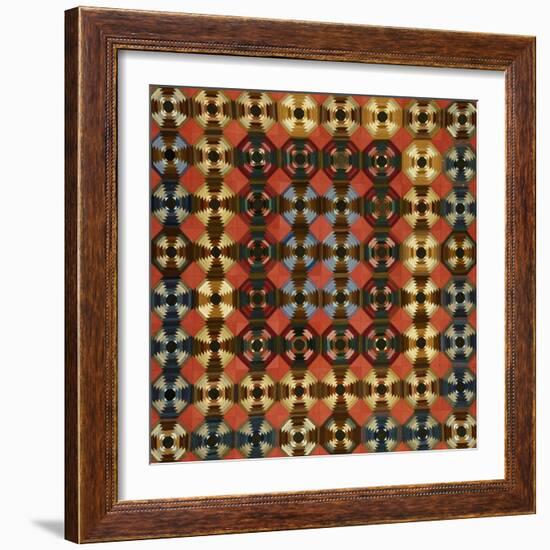 A Pieced Cotton and Flannel Coverlet, Pennsylvania, circa 1900-null-Framed Giclee Print