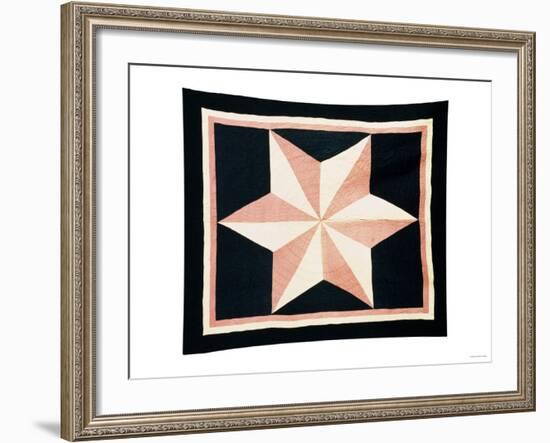 A Pieced Cotton Quilted Coverlet, American, 19th Century-null-Framed Giclee Print