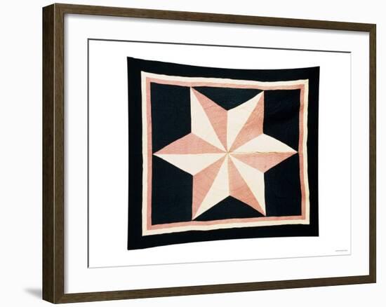 A Pieced Cotton Quilted Coverlet, American, 19th Century-null-Framed Giclee Print