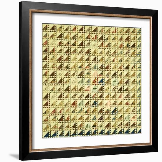 A Pieced Cotton Quilted Coverlet, American, Mid 19th Century-null-Framed Giclee Print