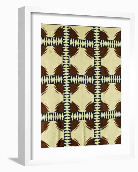 A Pieced Cotton Quilted Coverlet, circa 1860-null-Framed Giclee Print