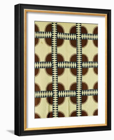 A Pieced Cotton Quilted Coverlet, circa 1860-null-Framed Giclee Print