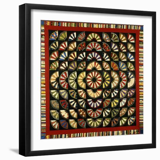 A Pieced Cotton Quilted Coverlet, Eastern Pennsylvania, circa 1890-null-Framed Giclee Print