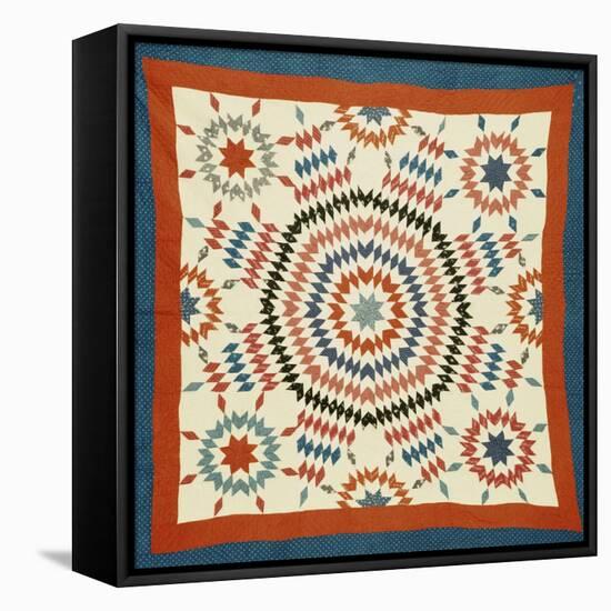 A Pieced Quilted Coverlet, American, Late Nineteenth Century-null-Framed Premier Image Canvas