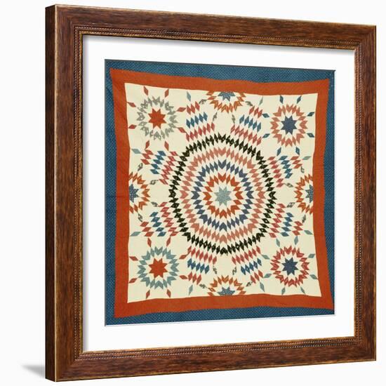 A Pieced Quilted Coverlet, American, Late Nineteenth Century-null-Framed Giclee Print