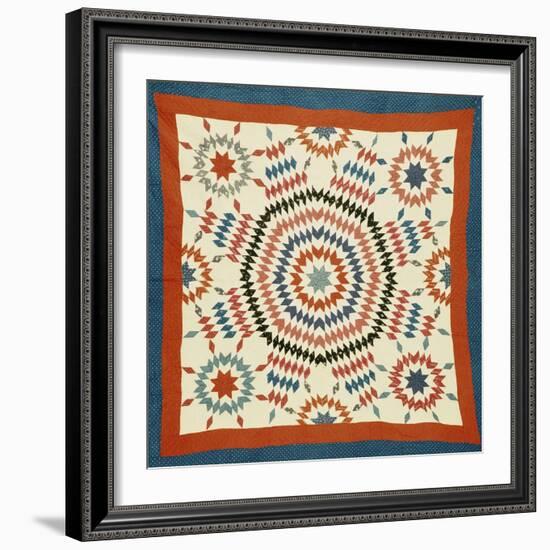 A Pieced Quilted Coverlet, American, Late Nineteenth Century-null-Framed Giclee Print