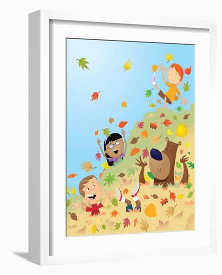 A Pile of Leaves - Turtle-Rob McClurkan-Framed Giclee Print