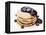 A Pile of Pancakes with Blueberry Sauce and Maple Syrup-Gerrit Buntrock-Framed Premier Image Canvas