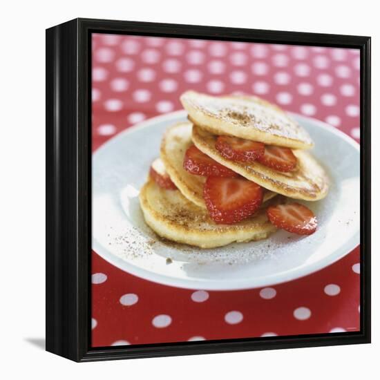 A Pile of Pancakes with Strawberries-Alena Hrbkova-Framed Premier Image Canvas