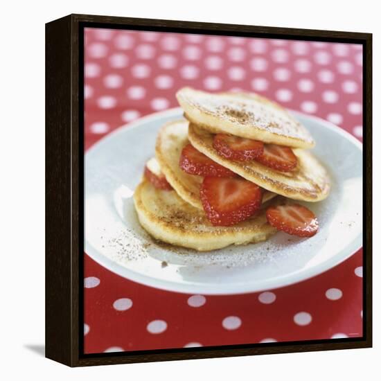 A Pile of Pancakes with Strawberries-Alena Hrbkova-Framed Premier Image Canvas