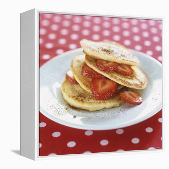 A Pile of Pancakes with Strawberries-Alena Hrbkova-Framed Premier Image Canvas