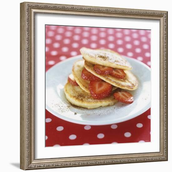 A Pile of Pancakes with Strawberries-Alena Hrbkova-Framed Photographic Print