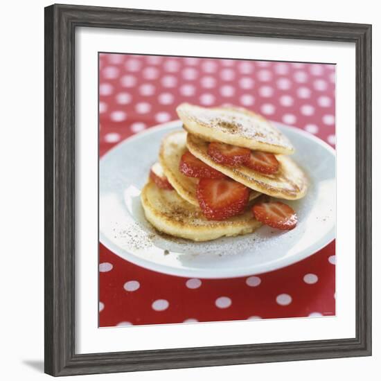 A Pile of Pancakes with Strawberries-Alena Hrbkova-Framed Photographic Print