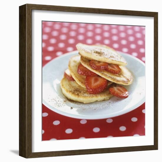 A Pile of Pancakes with Strawberries-Alena Hrbkova-Framed Photographic Print