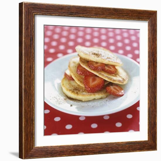 A Pile of Pancakes with Strawberries-Alena Hrbkova-Framed Photographic Print