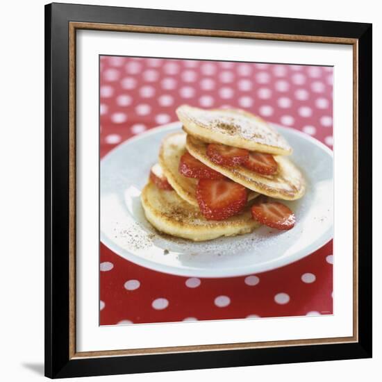 A Pile of Pancakes with Strawberries-Alena Hrbkova-Framed Photographic Print