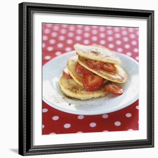 A Pile of Pancakes with Strawberries-Alena Hrbkova-Framed Photographic Print