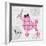 A Pink Poodle Kind of Day-Miyo Amori-Framed Art Print