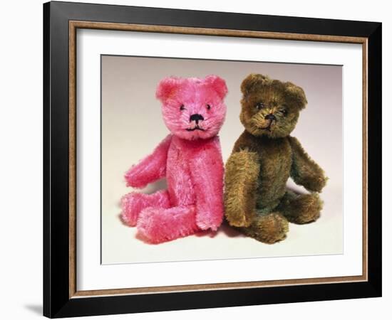 A Pink Schuco Scent Bottle Teddy Bearand a Green Schuco Compact Teddy Bear,-null-Framed Giclee Print